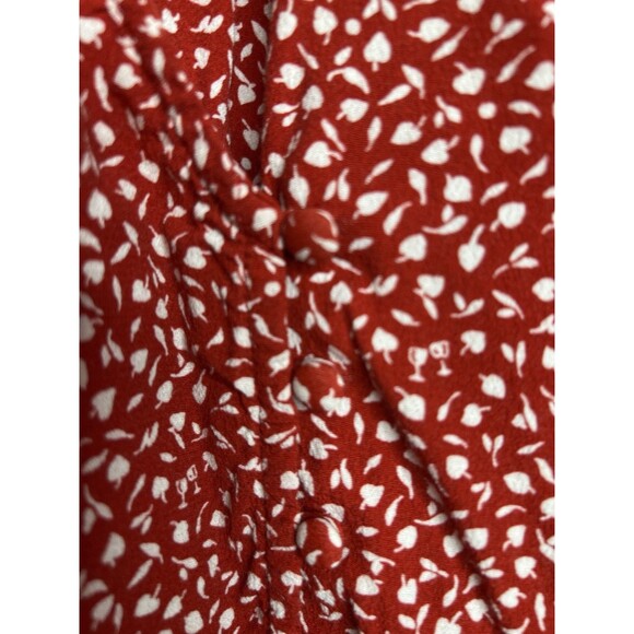 Madewell Womens Overture To In Ditsy Floral Red Plus Sz 3X Blouse Dainty - Picture 8 of 11